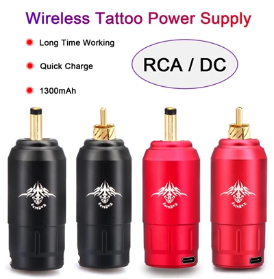 Tattoo Battery Long Life 1300 Mah อินเทอร์เฟซ RCA/DC แบบพกพา